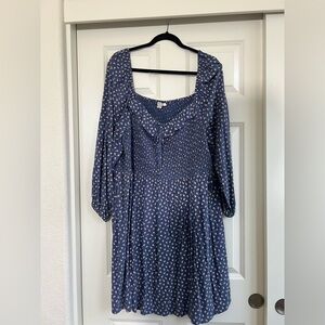 AE Floral Long-Sleeve Ruffle Mini Dress